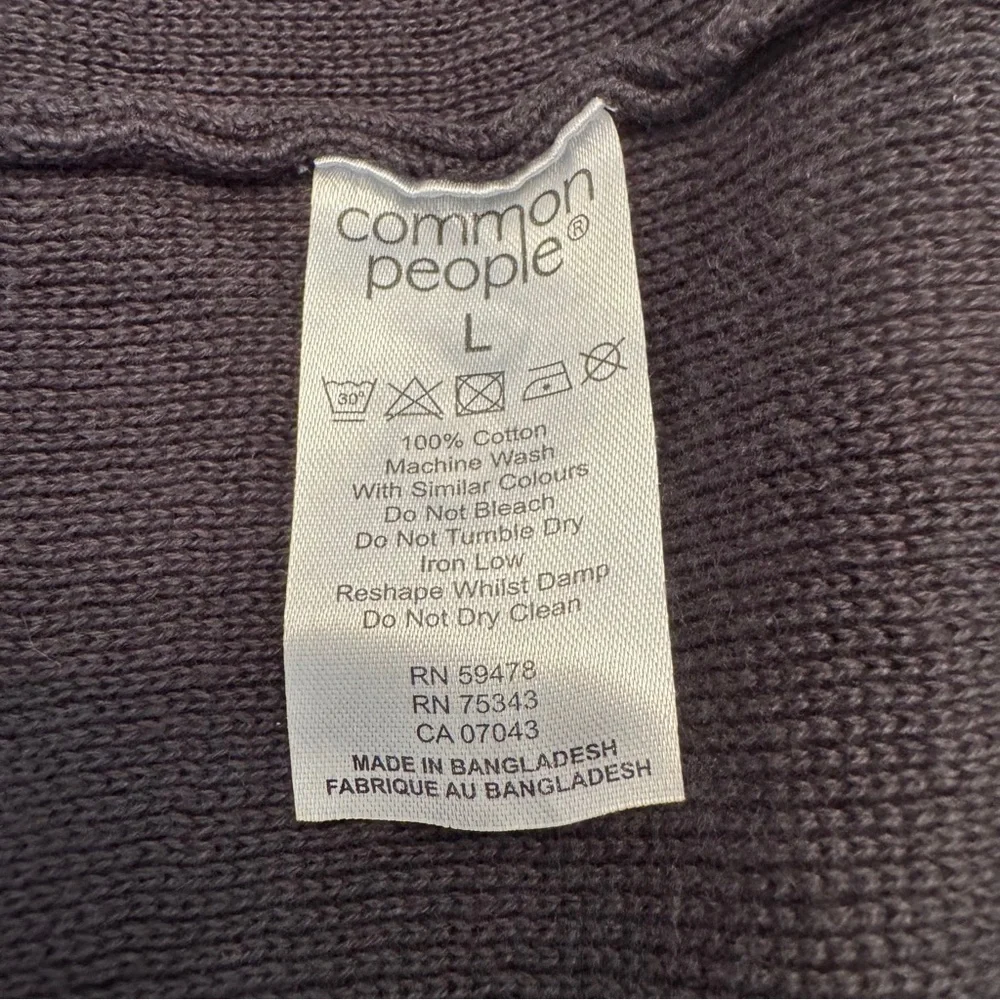Common People Men's grey Zip Up Cardigan Size Large 100% Cotton w/ pocket